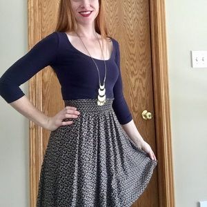 Boho Navy-Patterned dress